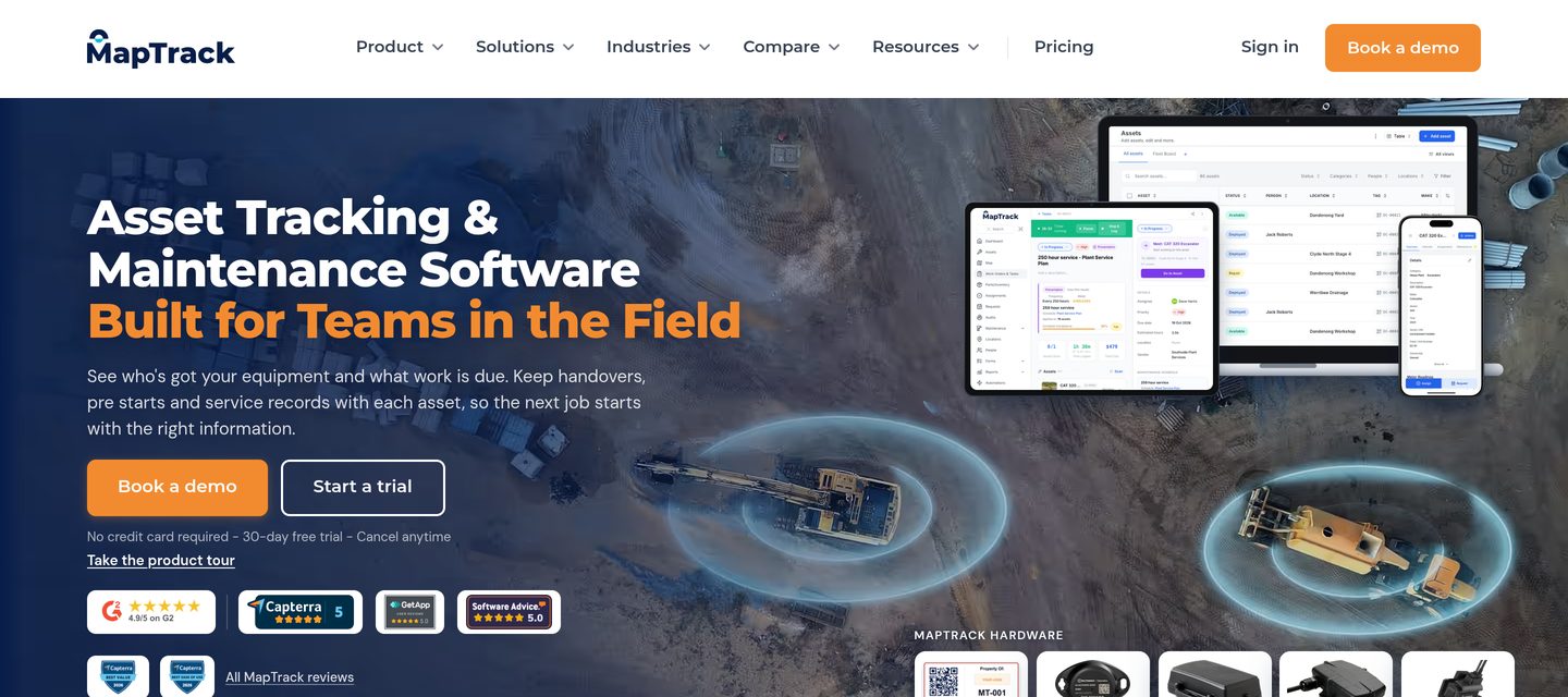 The MapTrack website